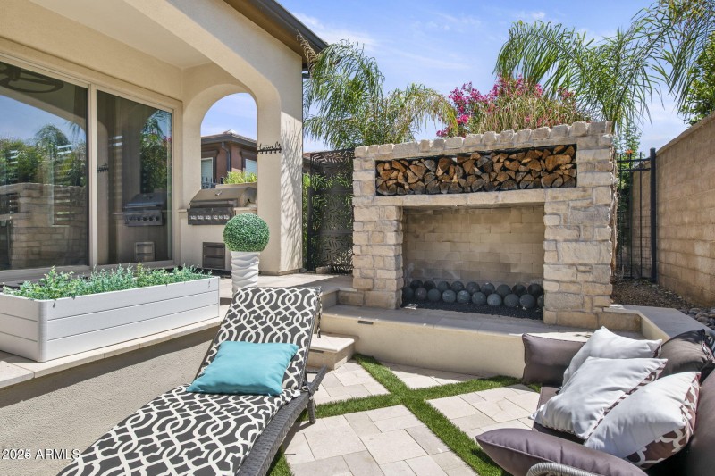 Fireplace and bbq area