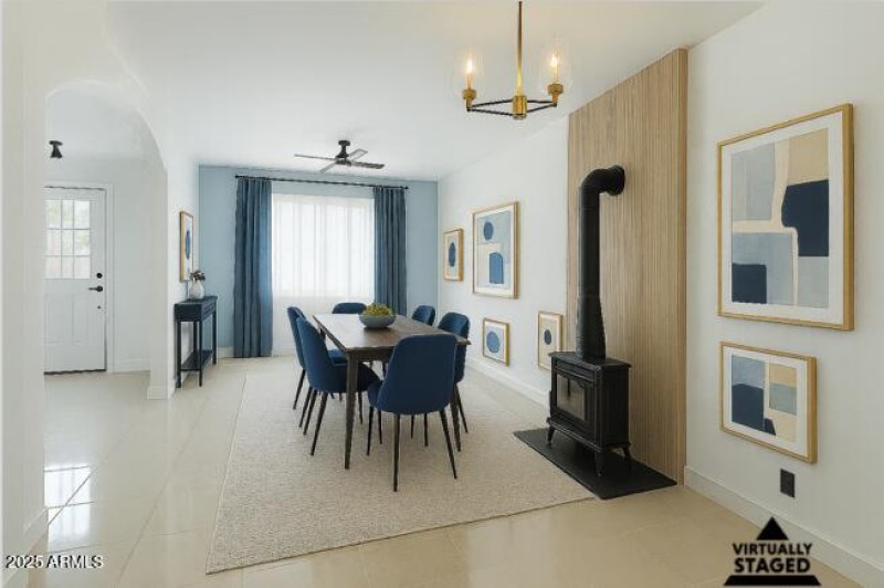 Dining room Virtually staged