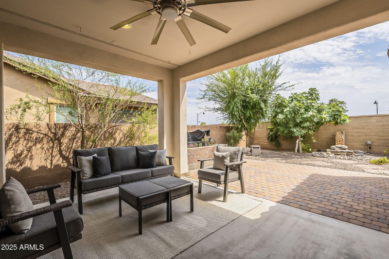 Ceiling Fan at Covered Rear Patio