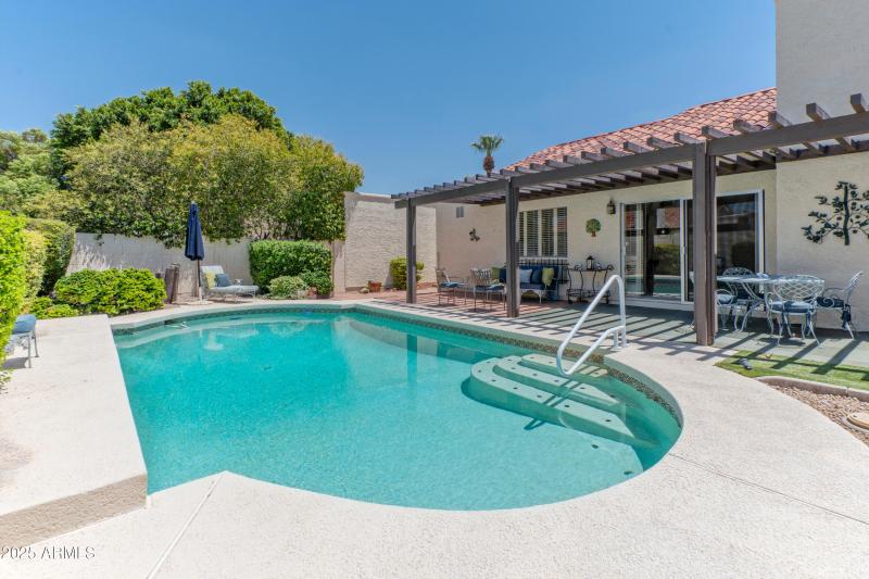 North facing pool with easy access