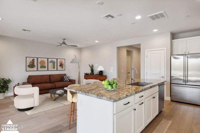 Living Room and Island