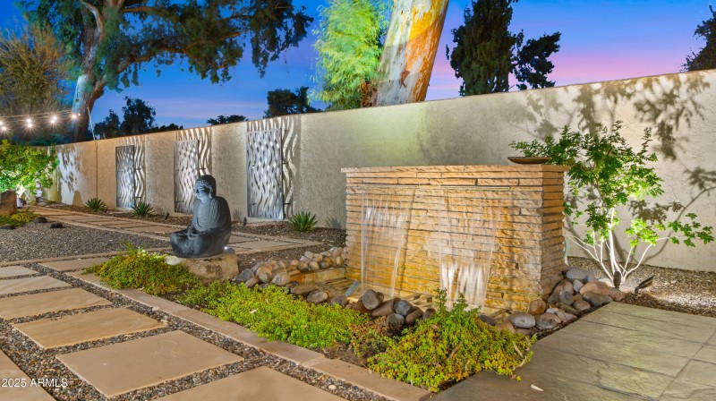 Zen Water Feature in Backyard