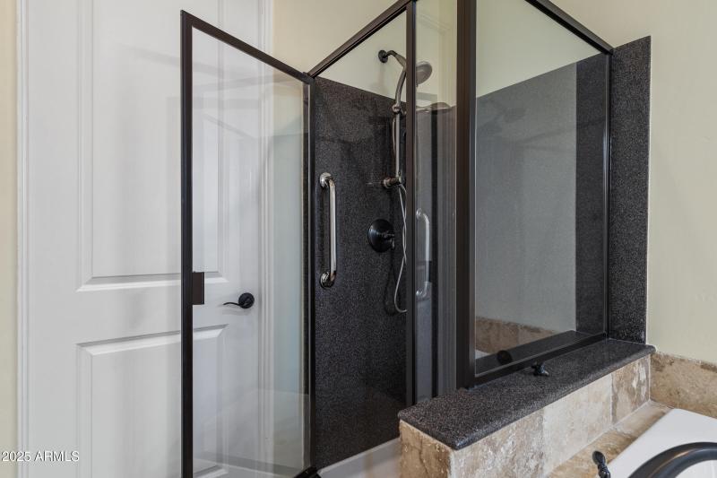 Custom walk in shower and separate tub