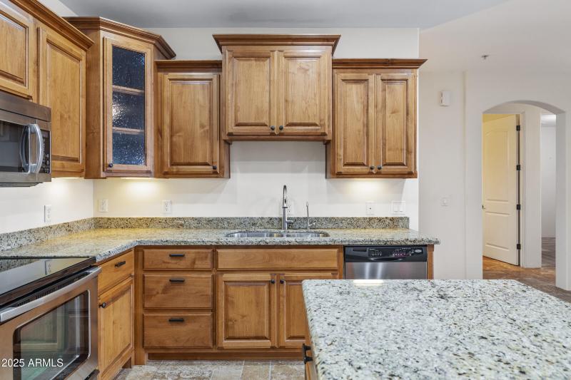 Alder cabinets/granite counters