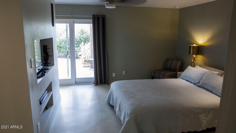 Downstairs Main Bedroom view of backyard