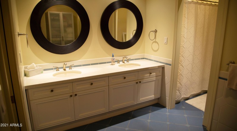 Upstairs Bathroom with Double Sink