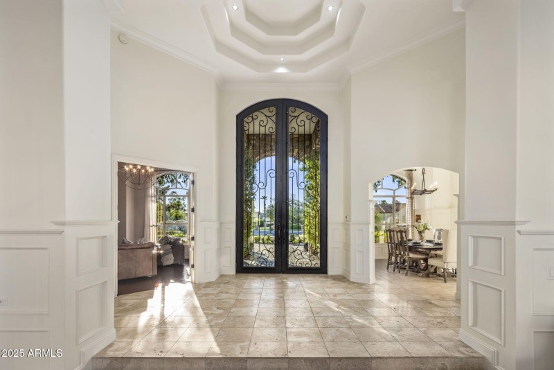 Custom Double Arched Wrought Iron Door