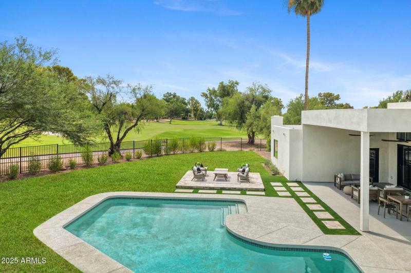 pool and golf view