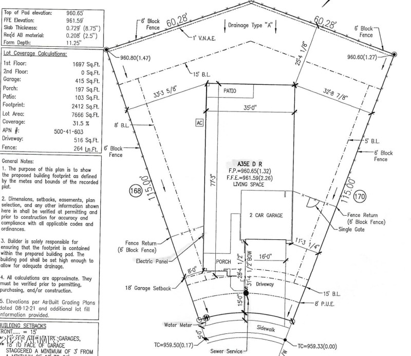 Plot Plan #169 Del Rio Ranch