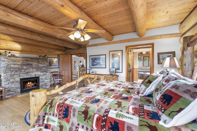 Fireplace in room