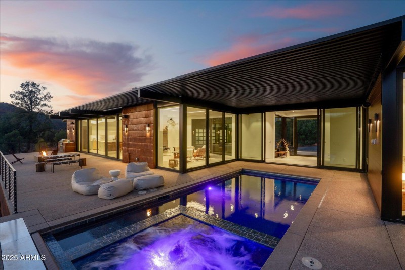 Pool with Sweeping Deck, Twilight