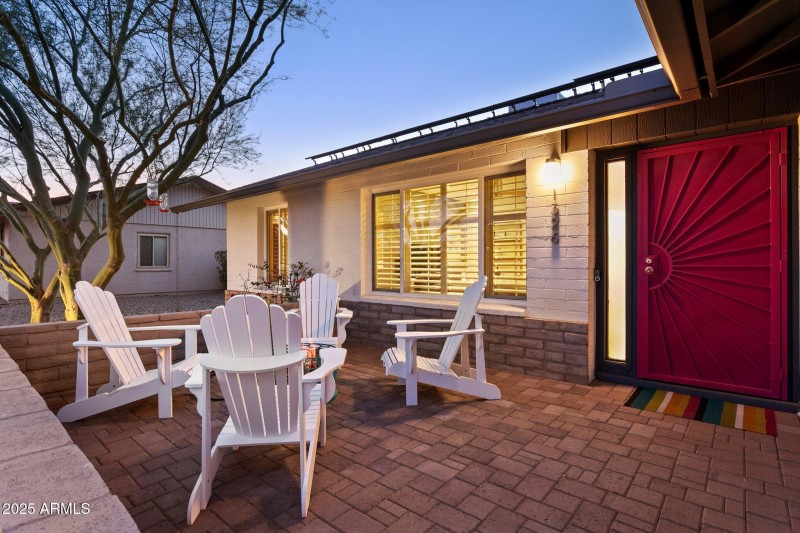 Front entry at dusk
