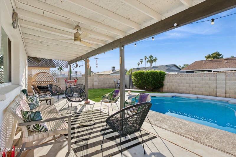 Rear poolside patio