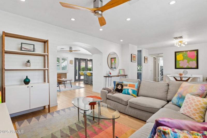 Family room to dining room view