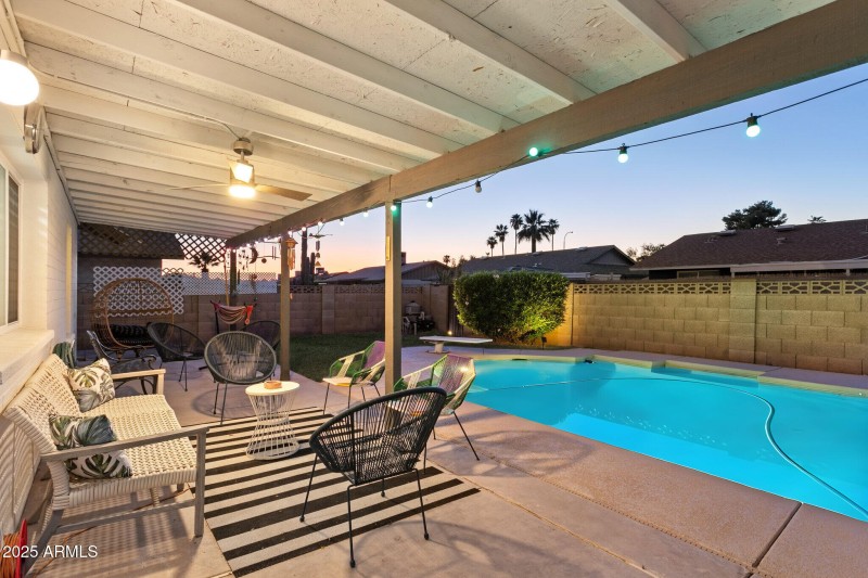 View from covered patio