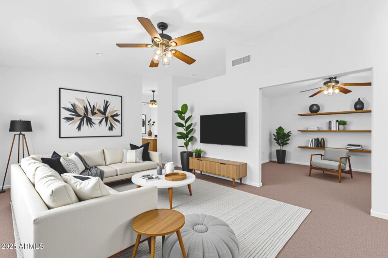 Living Room with Open Den