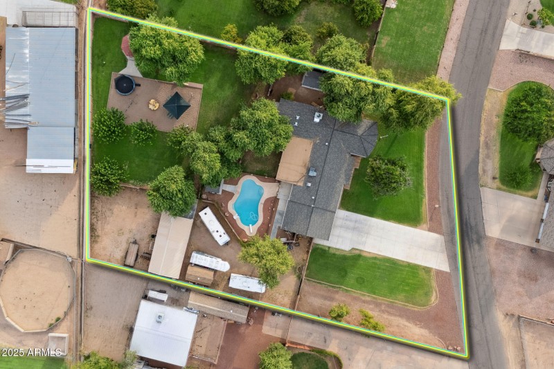 Aerial with Property Lines