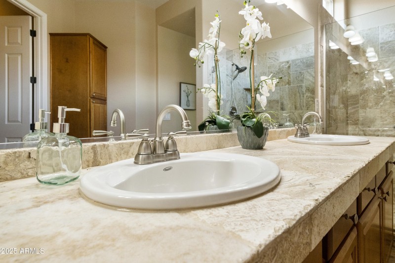 Main bath travertine counter tops