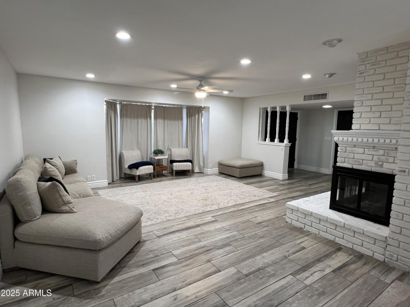 Wide angle view of Living Room
