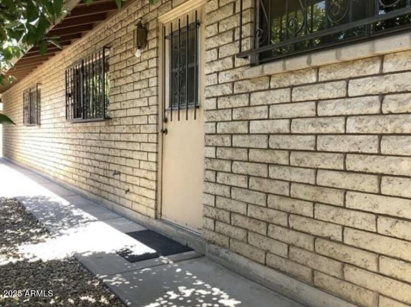 Service entrance to garage