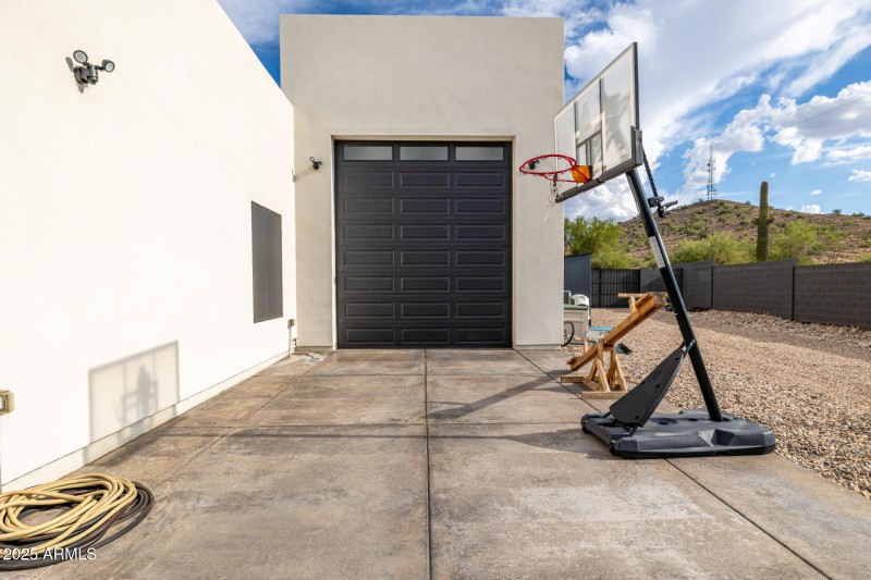 REAR OF RV GARAGE
