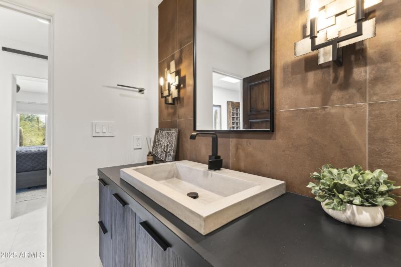 Powder Room Copper Porcelain Wall Tile