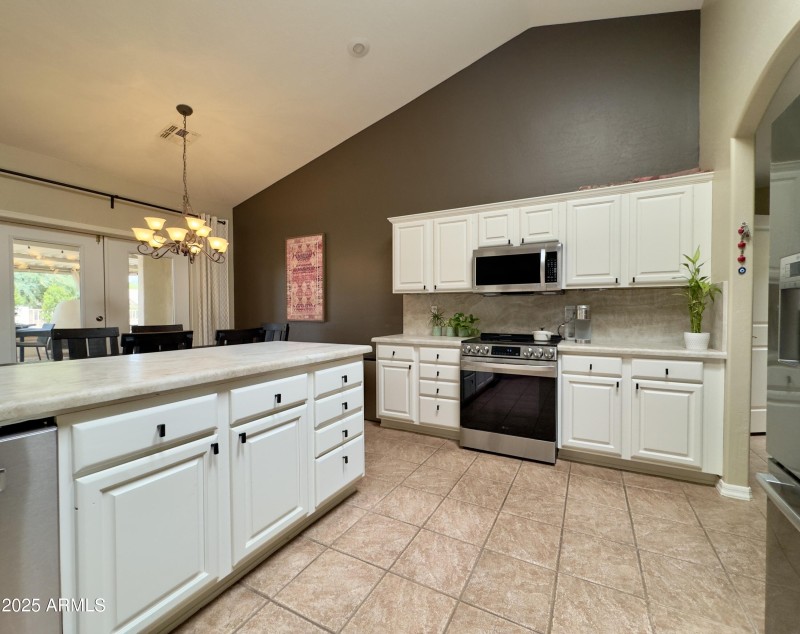 Freshly painted cabinets