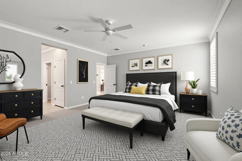 Virtually Staged Primary Bedroom