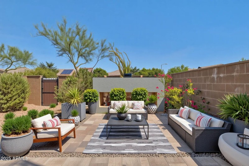 Back patio - staged