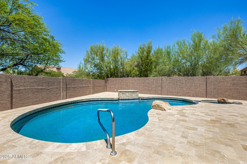 New Travertine Pool Deck & Spa