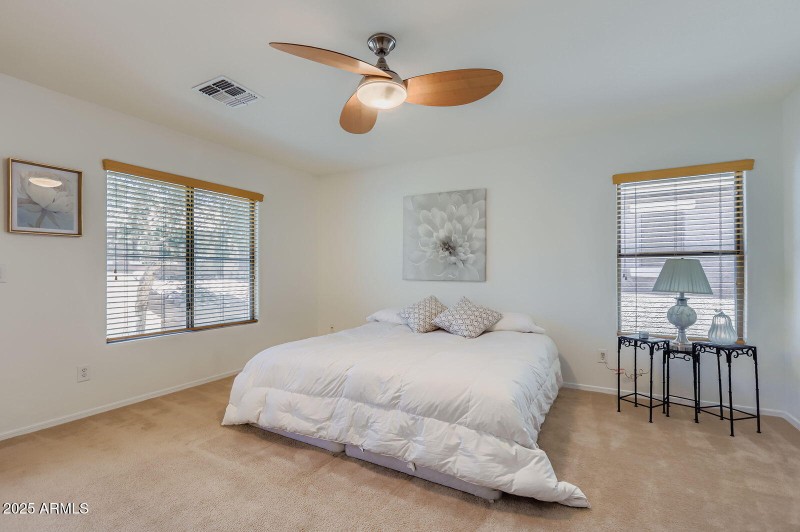 Spacious primary bedroom