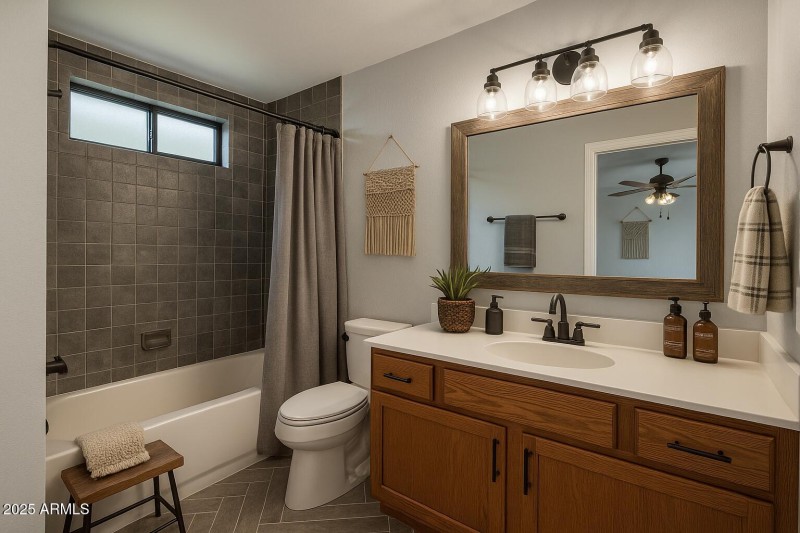 bath staged and updated