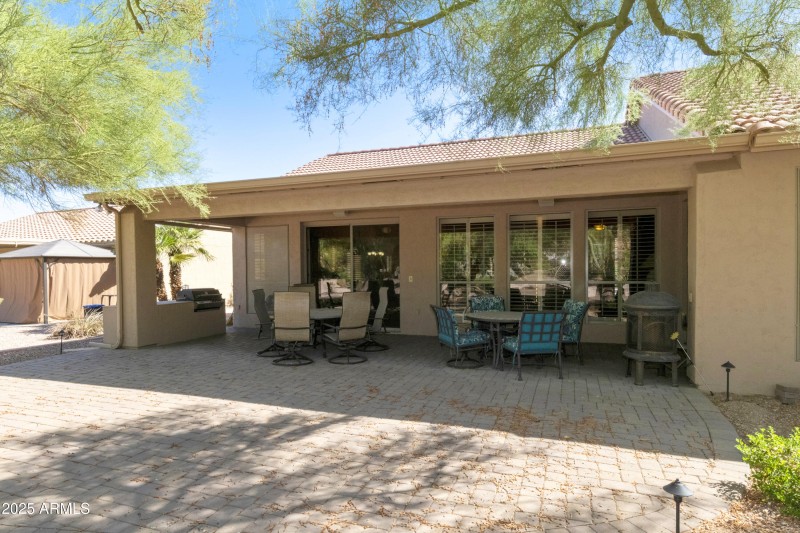 Back view of covered patio