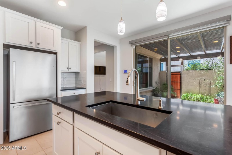 kitchen and side courtyard