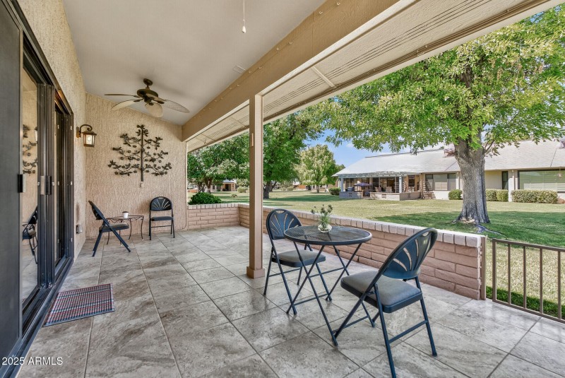 Covered Patio towards Green Belt