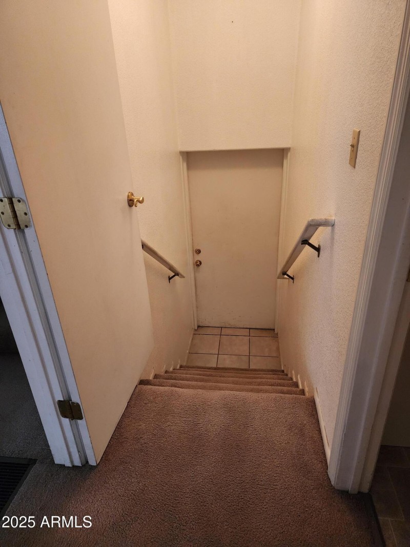 Stairs down to the garage