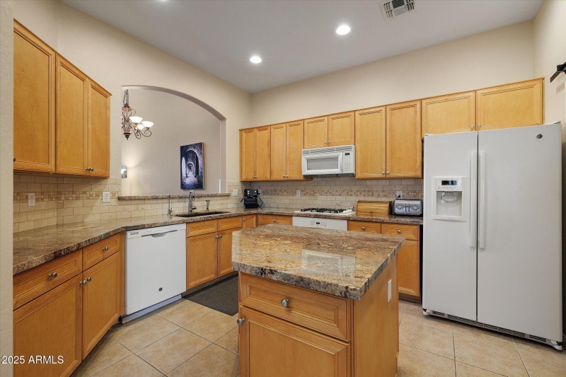 Spacious kitchen with island