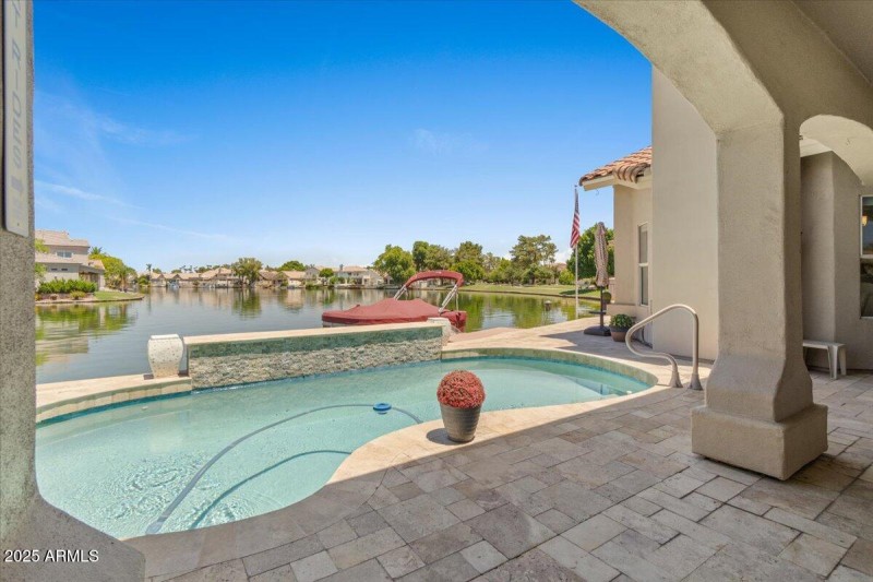 Back patio and pool