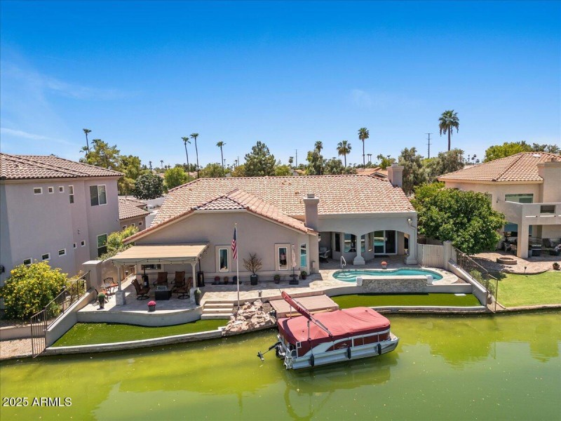 Aerial back of home