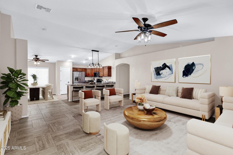 virtually staged great Room/Kitchen