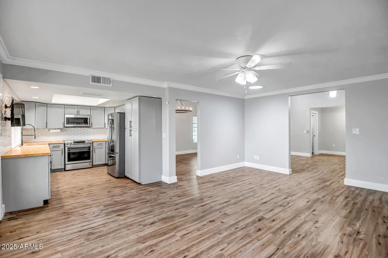 LIVING ROOM AND KITCHEN