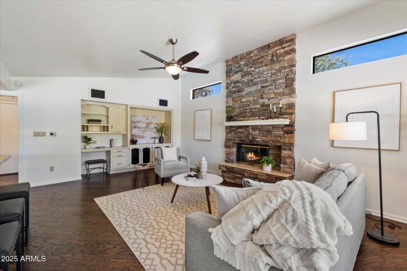 Family room and built in desk