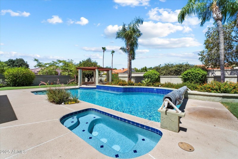 Large heated pool and spa
