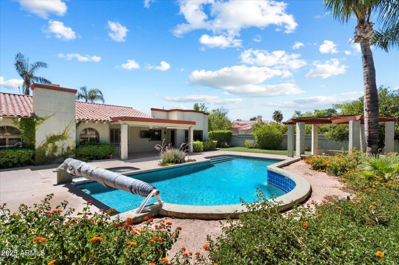 Pool and backyard