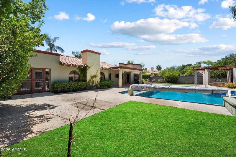 Pool and backyard