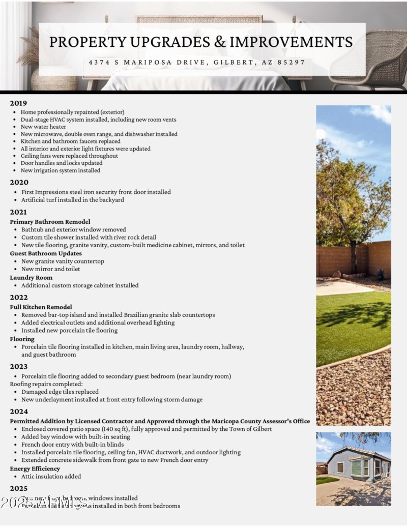 Mariposa - Upgrades Home Highlights