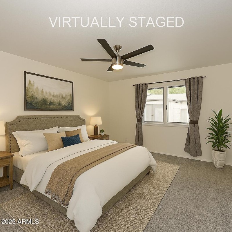 Primary Bedroom staged