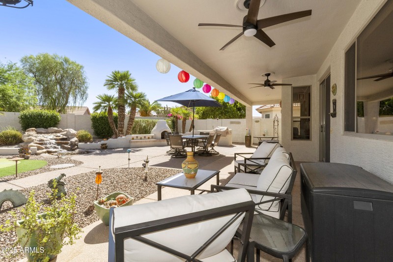 Covered patio with pillars removed