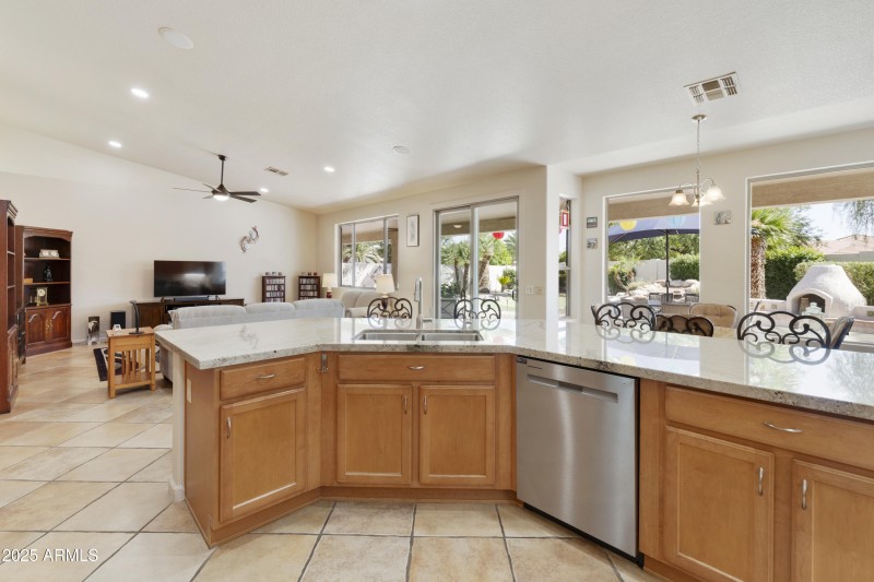 Kitchen/Family Room with patio acess