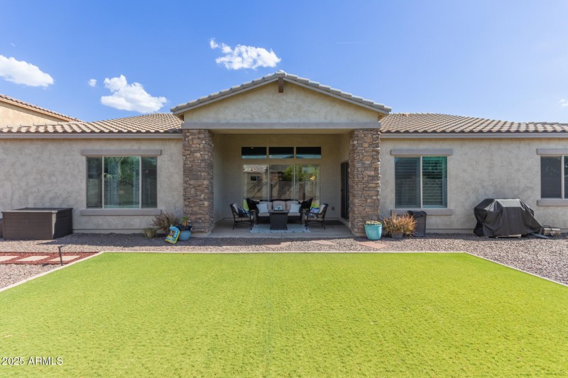 Low maintenance backyard